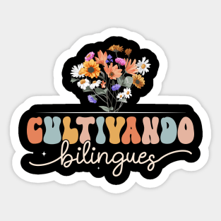 Cultivando Bilingues Best Spanish Teacher Dual Language Crew Sticker